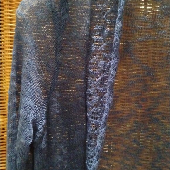 Women Royal Blue Sweater Wrap by Keren Hart size S - Picture 4 of 8